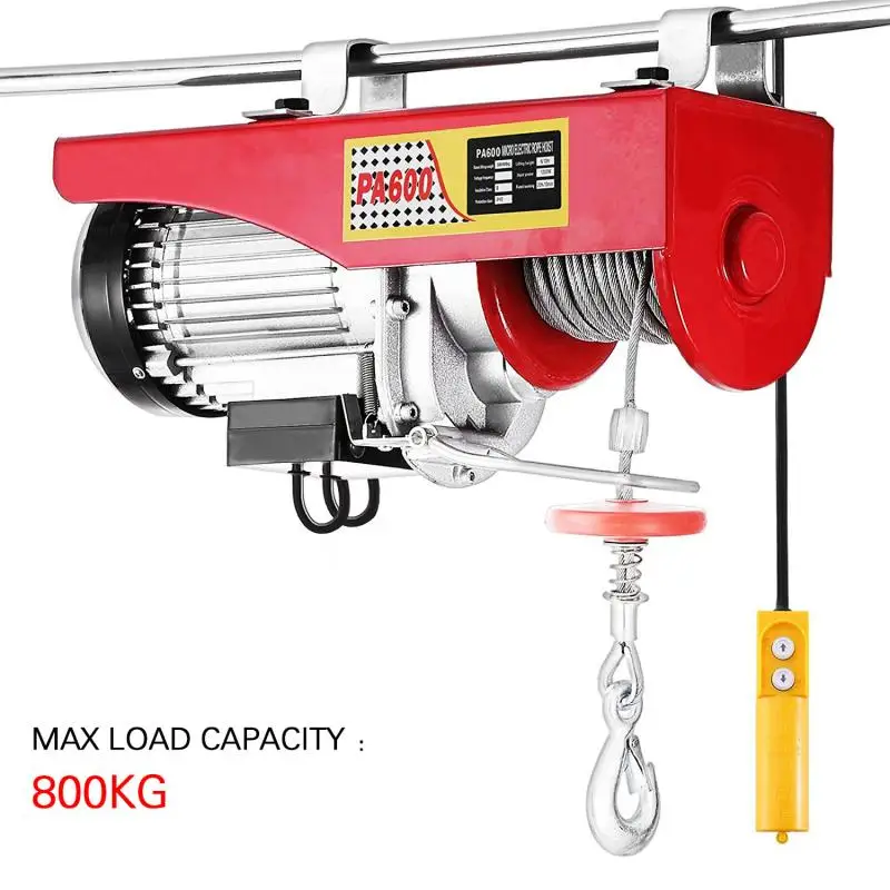 200-800KG Load-bearing Electric Hoist Remote Control Auto Lifting Tool Household Crane Cable Winch Motor HWC | Инструменты