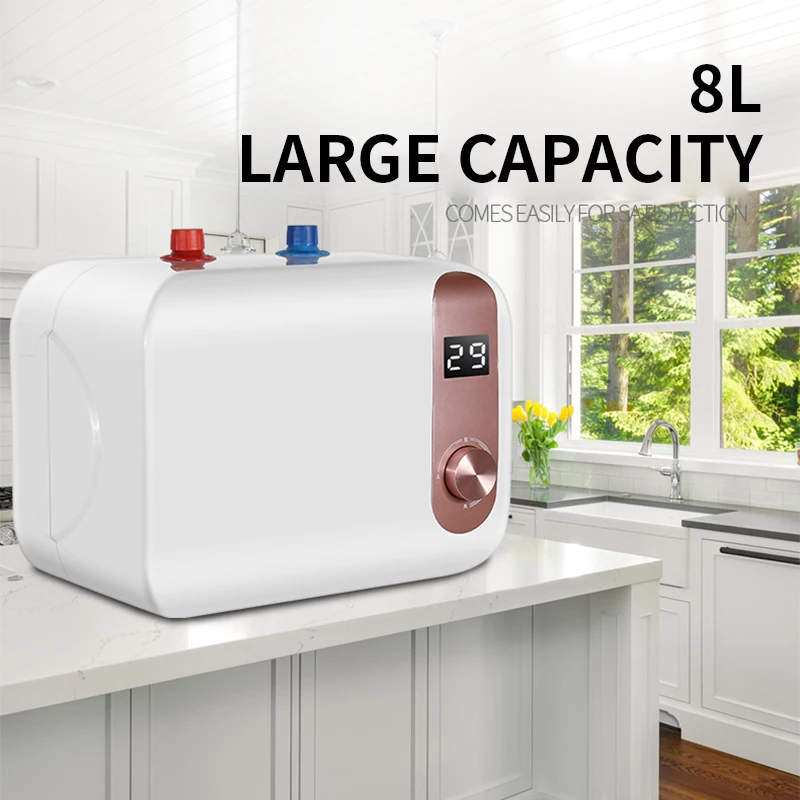 

MINI storage type domestic water heater kitchen dishwashing quick-heat type upper/lower water heater 8L