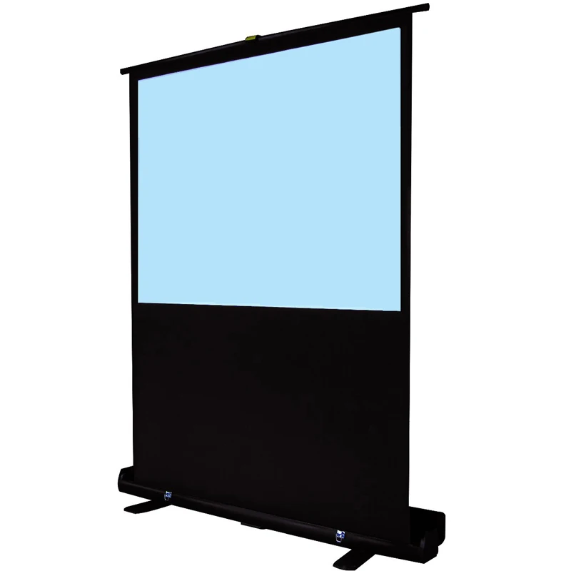 

Popular 100 Inches 16:9 Portable Floor Standing Projection Screen Pull Up Projector Curtain Easy Storage