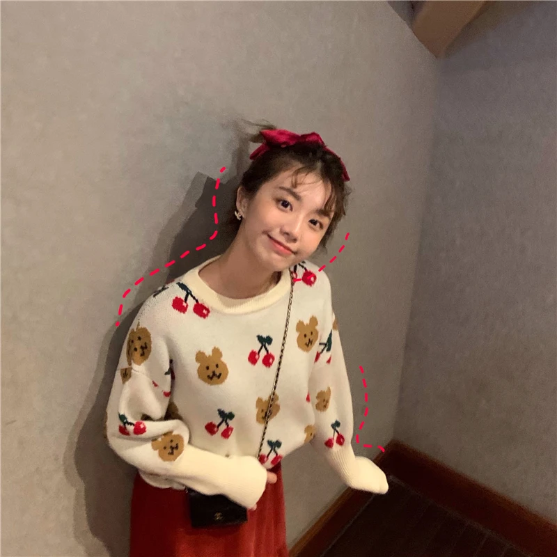 Кавайный шерстяной свитер для женщин сезон осень-зима 2019 японский вязаный