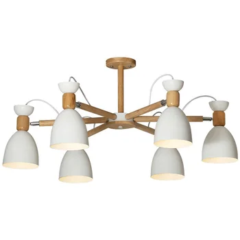 

Nordic modern minimalist bedroom pendant light iron and wood hall creative personality Macaron restaurant white green droplight