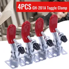 

4pcs GH201A Horizontal Vertical Toggle Clamp Quick-Release 27KG 80mm Metal Hand Clip Tool Quick Hand Tool