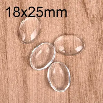 

20pcs Clear Oval Cabochons Fit Inter Size 18x25mm Transparent Glass Flat Back For Pendant Jewelry Making Findings DIY Component