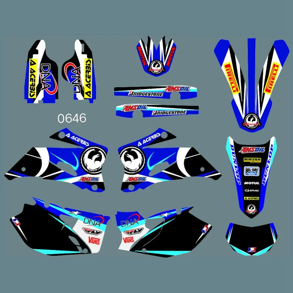 

Full Graphics Decals Stickers Custom Number Name Glossy Bright Stickers Waterproof for YAMAHA WR250F 2007-2013 WR450F 2007-2011
