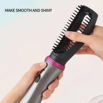 

5-In-1 Multi-function Hot Air Styler Comb Curling Iron Hair Straightener Brush with Nozzles Hair Comb Styling Care Comb