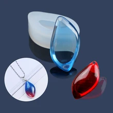 2 estilos de joyería tipo diamante con agujero DIY, molde de silicona, collar de resina, fabricación de joyas artesanales, moldes de resina para joyería