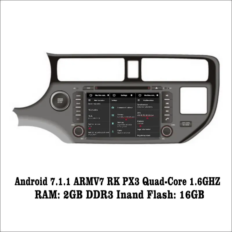 Liislee Android 7 1 2G RAM для Kia Rio/Pride/K2 автомобильное радио Аудио Видео Мультимедиа DVD плеер