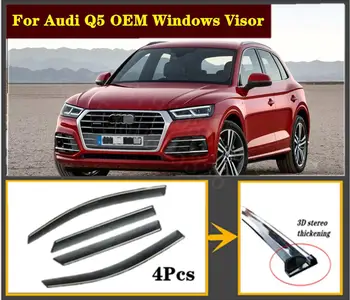 

4pcs Set 2004-2020 OEM For Audi Q5 Stainless steel window Visor Shade Vent Wind Rain Deflector Guards Cover