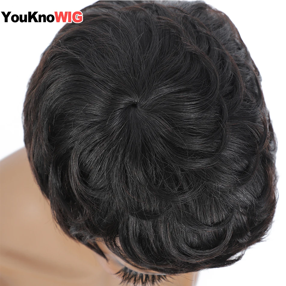 Pixie Cut Wig Full Machine Made Human Hair Short Bob Wig for Women