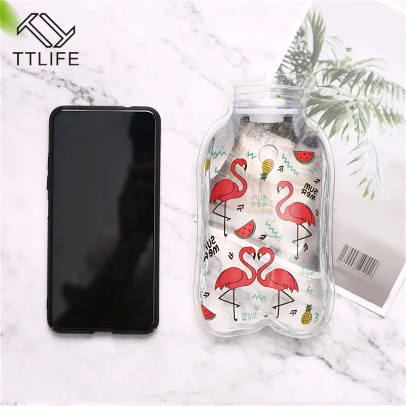 TTLIFE Cute Transparent Hot Water Bottle Warm Belly Treasure Cartoon Hand Warmer Filled Mini Explosion-proof Portable Warm Bags