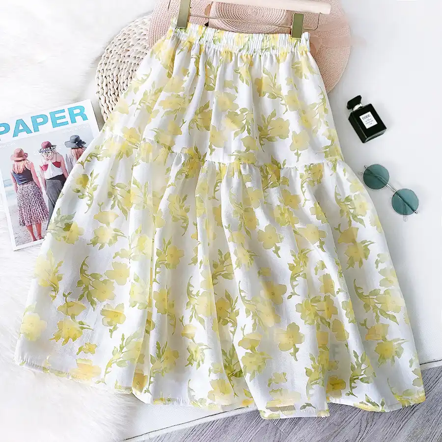 ハイウエストスカート女性夏シックなジャガードハイウエストスカートヴィンテージペチコート寝エレガントな女性の美しいミディスカートレディース Skirts Aliexpress