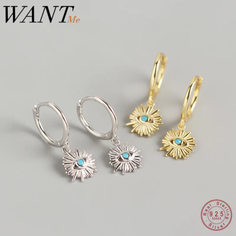 Серьги-гвоздики WANTME женские круглые ювелирные украшения из настоящего серебра 925