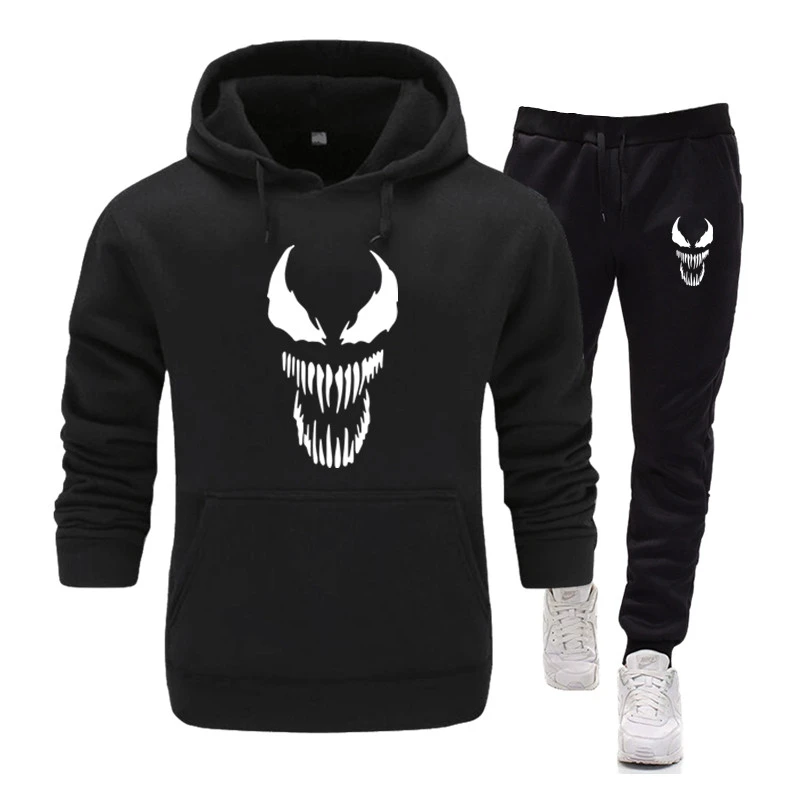 con capucha y pantalones para hombre, ropa deportiva con estampado de calavera venom, estilo Harajuku, al por mayor, informal, envío directo|Conjuntos para hombres| - AliExpress