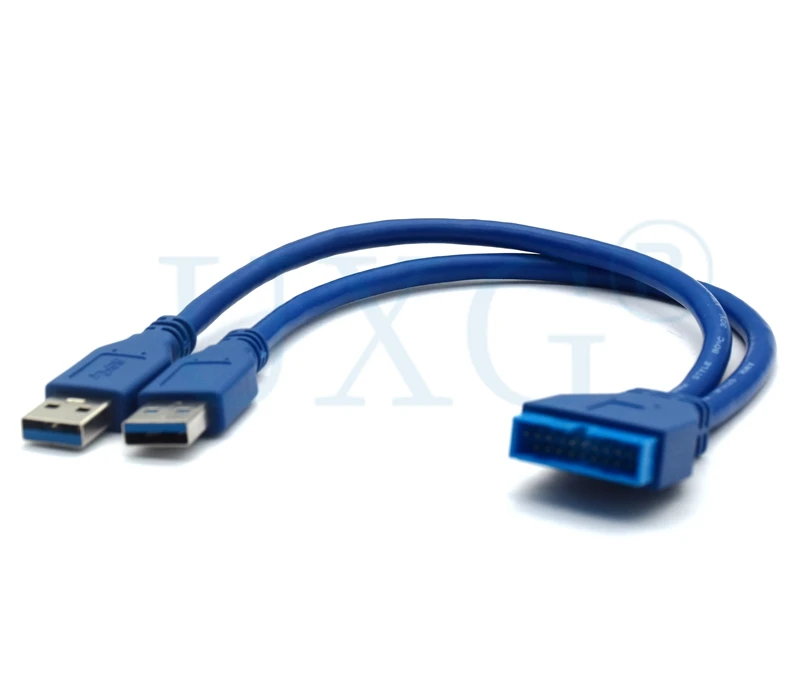 2 портный Dual Порты и разъёмы USB3.0 USB 3 0 Папа папа материнская плата 20Pin кабель
