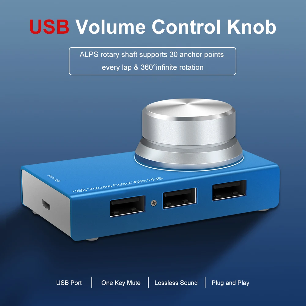 USB ручка регулировки громкости компьютерный динамик аудио регулятор громкости регулятор с одной функцией отключения звука для Win7/8/10/XP/Vista Android