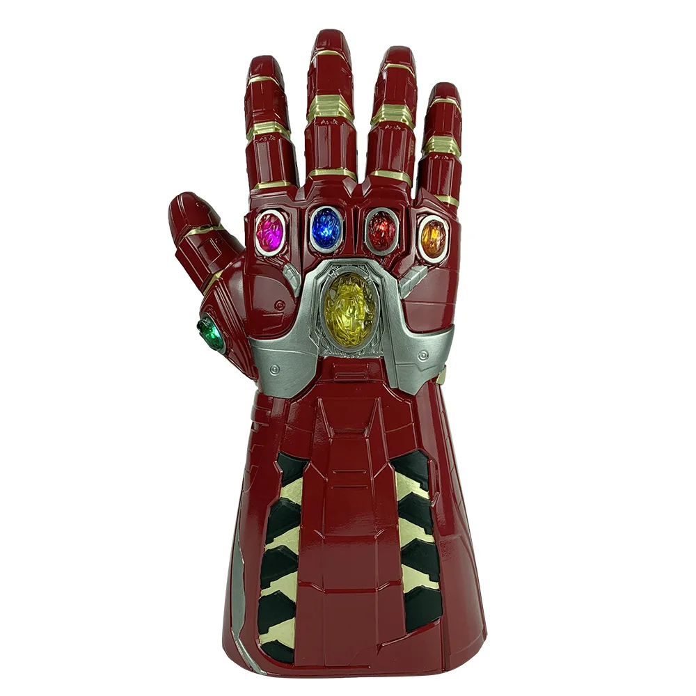 Взрослые Мстители Endgame IronMan Infinity Gauntlet камни подвижный Халк светодиодный светильник Косплей танос человек латексные перчатки оружие супергероя - Цвет: Movable C