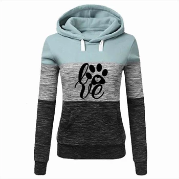 

Hoodies For Women Splice Love Letters Print Sweatshirt Femmes Sweatshirts Kawaii Hoodies Women Frauen Casual Harajuku Print And
