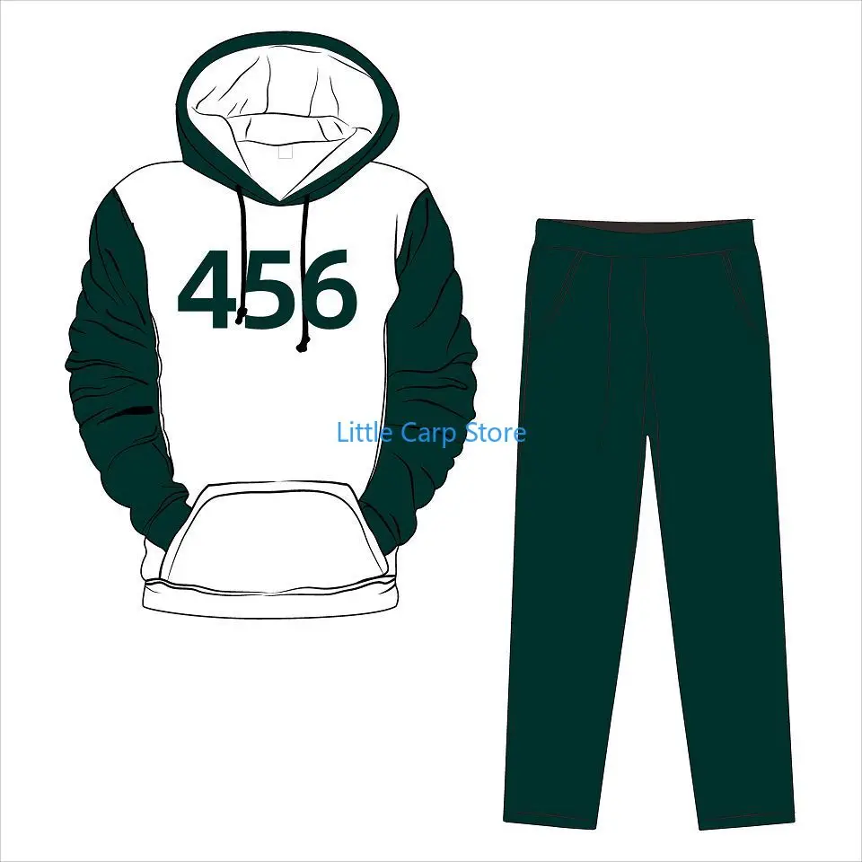 2021 Autumn and Winter Men's and Women's Squid Game 3D Printed Hoodie Baggy Coat 3D Sweater 2