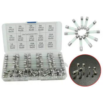

250pcs Various 5x20mm 6x30mm Glass Fuses Boxed Fuse Quick Blow Molding 2020 Brand New Hot Sale
