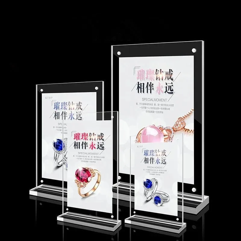 A4 210*297mm Acrylic Magnetic Sign Holder Display Stand Frame For Poster Picture Paper Menu Advertising Display 21 29 7 a4 upright acrylic magnetic label holder stand poster banner menu list frame advertising sign holder display stand