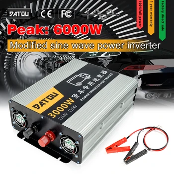 

Peak 6000W LED Display Car Power Inverter DC12V 24V to 220V Car Inverter Adapter Charger power Inverter Battery
