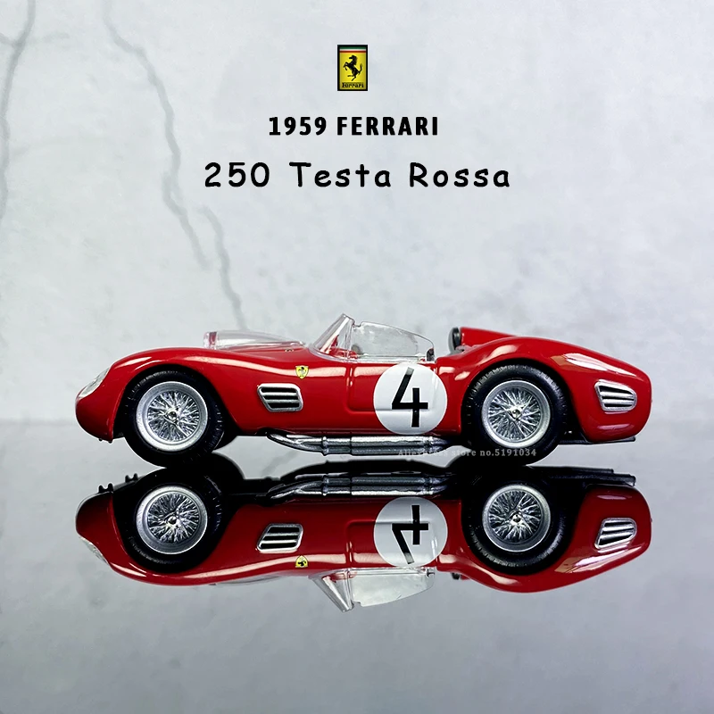 Bburago 1:43 Ferrari 250 Rossa 1959 series Acrylic Glift Box Packging car model Simulation Alloy Car Model Collect gifts toy