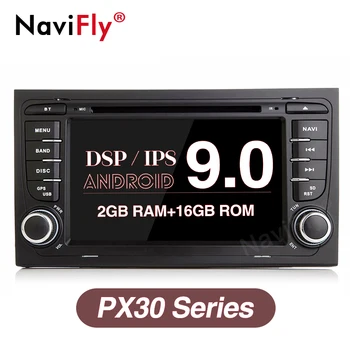 

NaviFly IPS Screen DSP Android 9.0 Car GPS Navigation For Audi A4 S4 RS4 2002 to 2008 Stereo Autoradio 1024*600 HD Map Card BT
