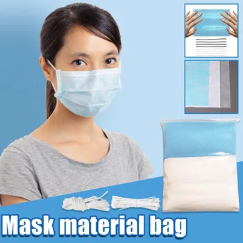 

Self-made mask material set Disposable mask non-woven material package Can make 20 masks DIY Homemade mask White color Y415