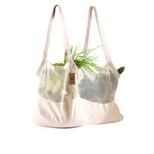 Torby na zakupy wielokrotnego użytku siatka bawełniana torby rozciągliwe torby na zakupy torby letnie torby na rynek czarny i beżowy Ecobag tanie i dobre opinie CN (pochodzenie) Nowoczesne T2883