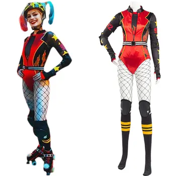 

Birds of Prey Harley Quinn Cosplay Costume Adult Sexy Jumpsuit Outfit Halloween Carnival Costume