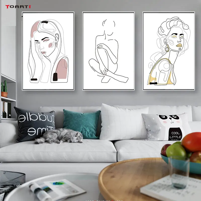 Сексуальные женские принты тела плакаты минималистическая линия рисования холст живопись для гостиной спальни домашний декор современные картины
