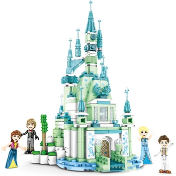

Ice and Snow Castle Building Blocks Princess Palace Compatible Friends Dream Queen Figures Bricks Toys for Girls Children Gifts