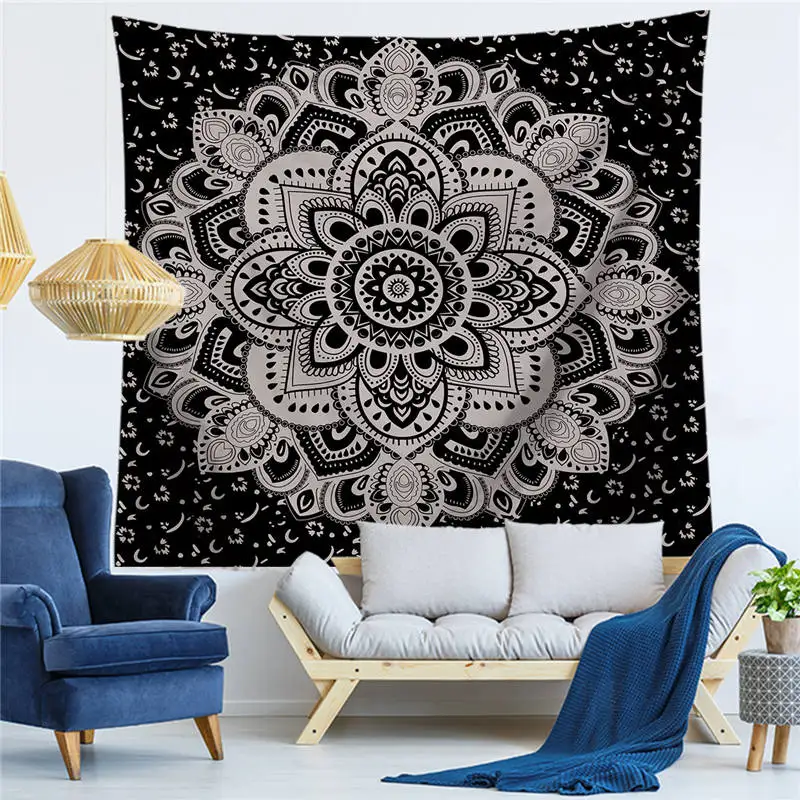 

Indian Mandala Style Tapestry Wall Hanging Sleeping Pad Wall Tapestry Art Round Towel Beach Blanket Living Room Deco Tapesties