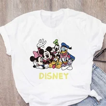 

Mickey and His Friends Print T Shirt Women Kawaii Harajuku Cute T-shirts New Disney Fashion Graphic Tee O-Neck Short Sleeve Tops
