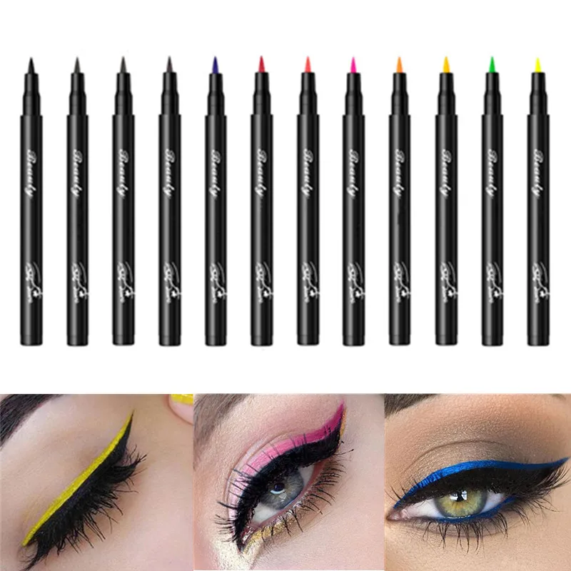 Crayon Eyeliner Liquide Waterproof Yeux De Chat Cosmetique Longue Duree Noir Outils De Maquillage Rouge Aliexpress