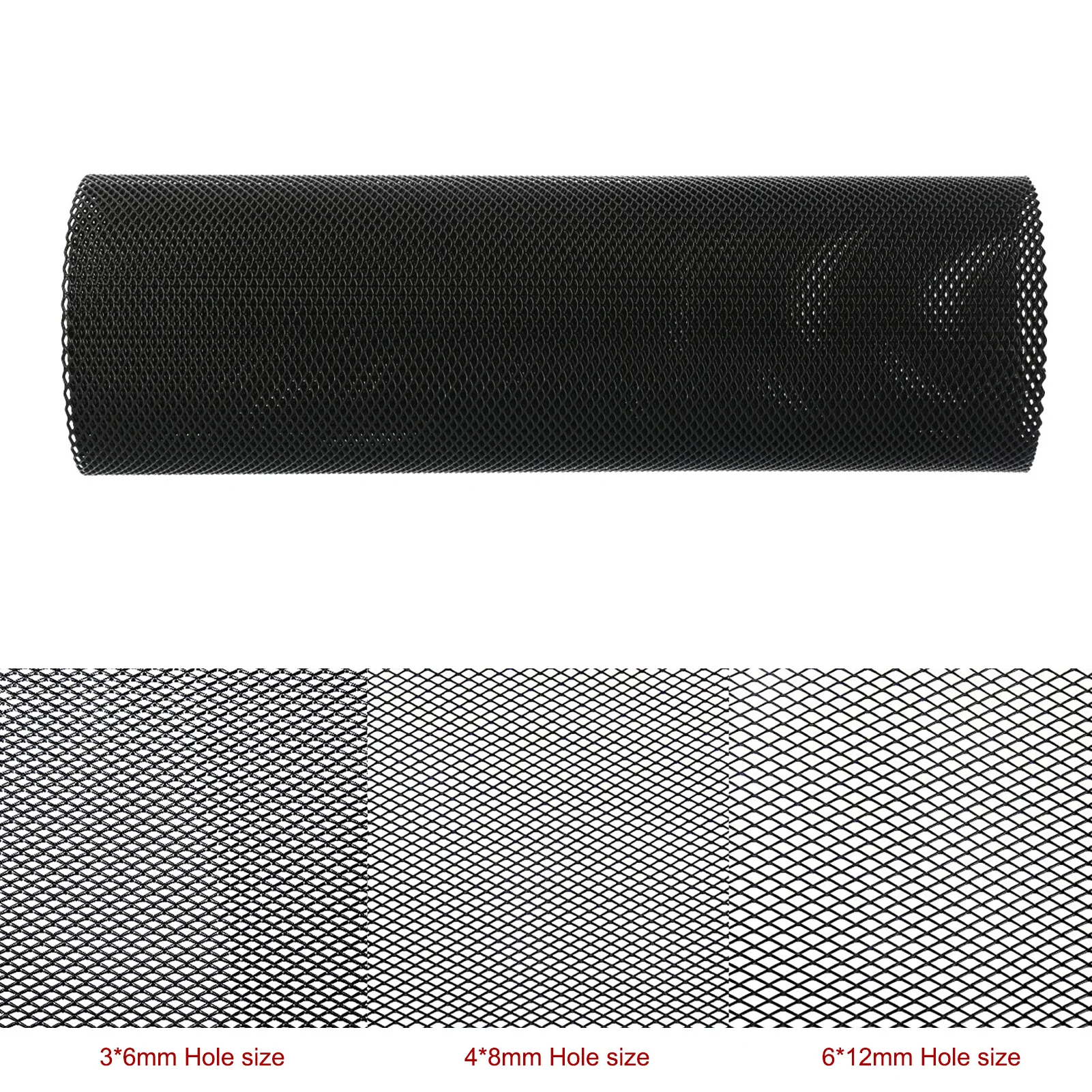 Griglia Auto Romboidale In Alluminio | Foglio Reticolare Universale Per Paraurti | Protezione Radiatore 100x33 Cm | Nero - 5