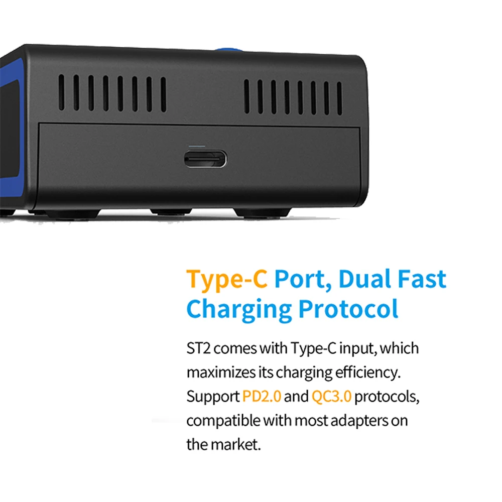 XTAR ST2 умное быстрое зарядное устройство USB 30 мин полностью заряженный порт type-C 3,6 В/3,7 в литий-ионный аккумулятор 26650 20700 21700 18650 зарядное устройство