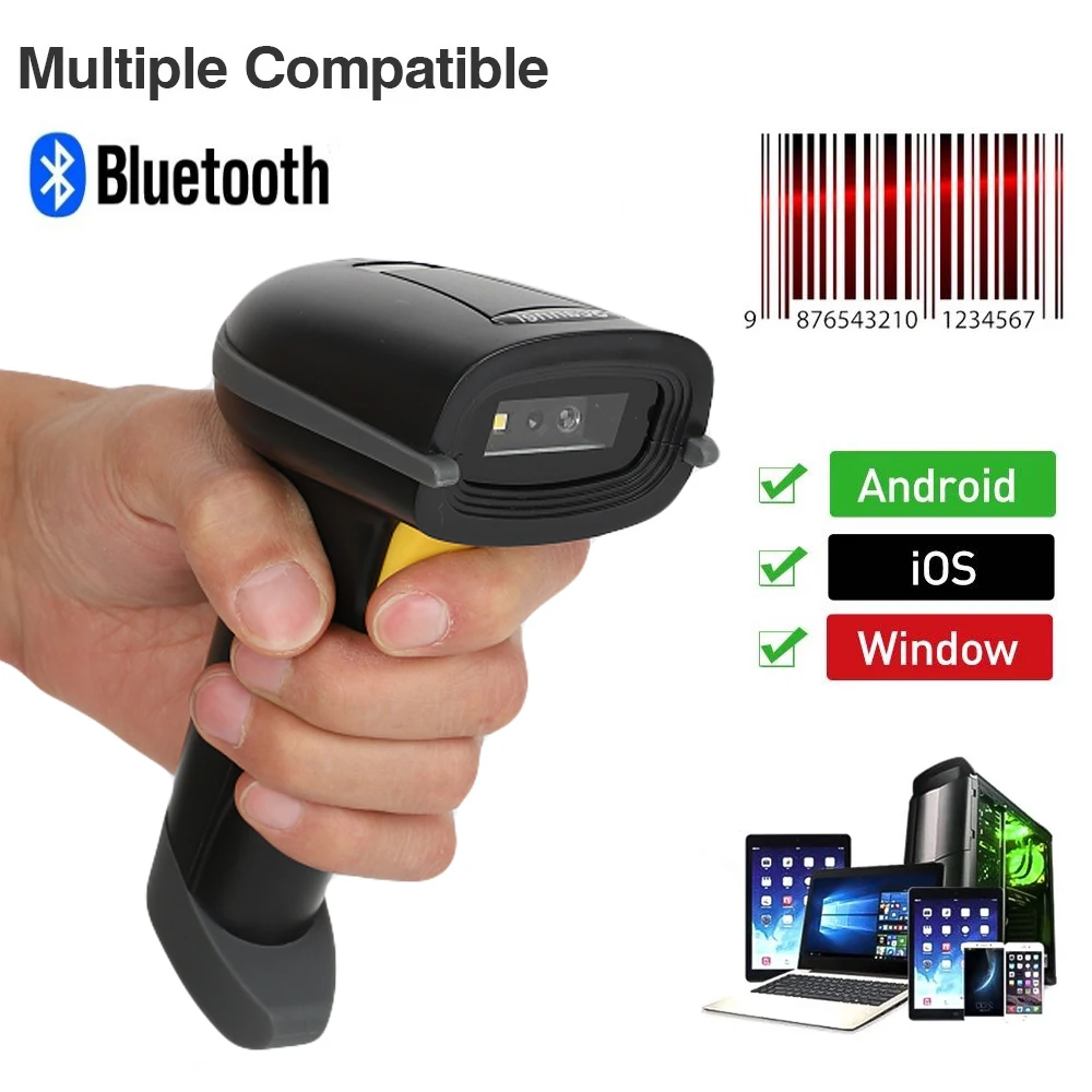 Portable mini Bluetooth Wireless bar code Scanner 1D Barcode reader handheld mobile scanner Android