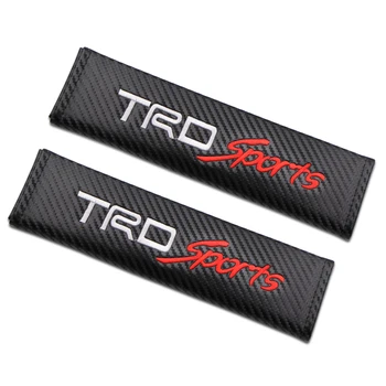 

2pcs/pair TRD Sport Auto Seat Belt Cover Car Part Interior Shoulder Pads For Toyota Tundra 4Runner RAV4 86 Prado Carbon Fiber