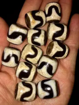

Set of 12 Energy Tibetan old agate Sharp Tiger Tooth dZi Bead Amulet For DIY LKbrother Sauces Top Quality