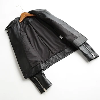 

Women Leather Jackets 2020 Genuine Short Bomber Motorcycle Cool Real Leather Coat Women Superior quality Leather Coats WHF33 s