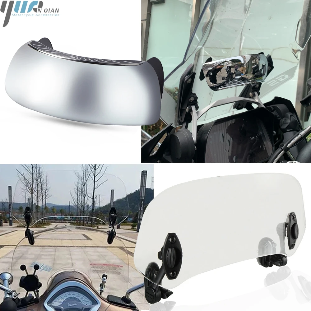 Motorcycle Adjustable Clip On Windshield Extension Spoiler Windscreen