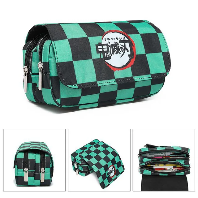1Pcs Anime Demon Slayer Kimetsu No Yaiba Pencil Case Zipper Student Stationery Wallet Storage Bag School Season Gift style2