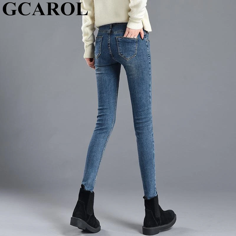 GCAROL/новые женские облегающие джинсы до пояса, джинсы, сексуальные стрейч, 72% хлопок, смесь, джинсовые узкие брюки, полная длина, плюс размер 25-32