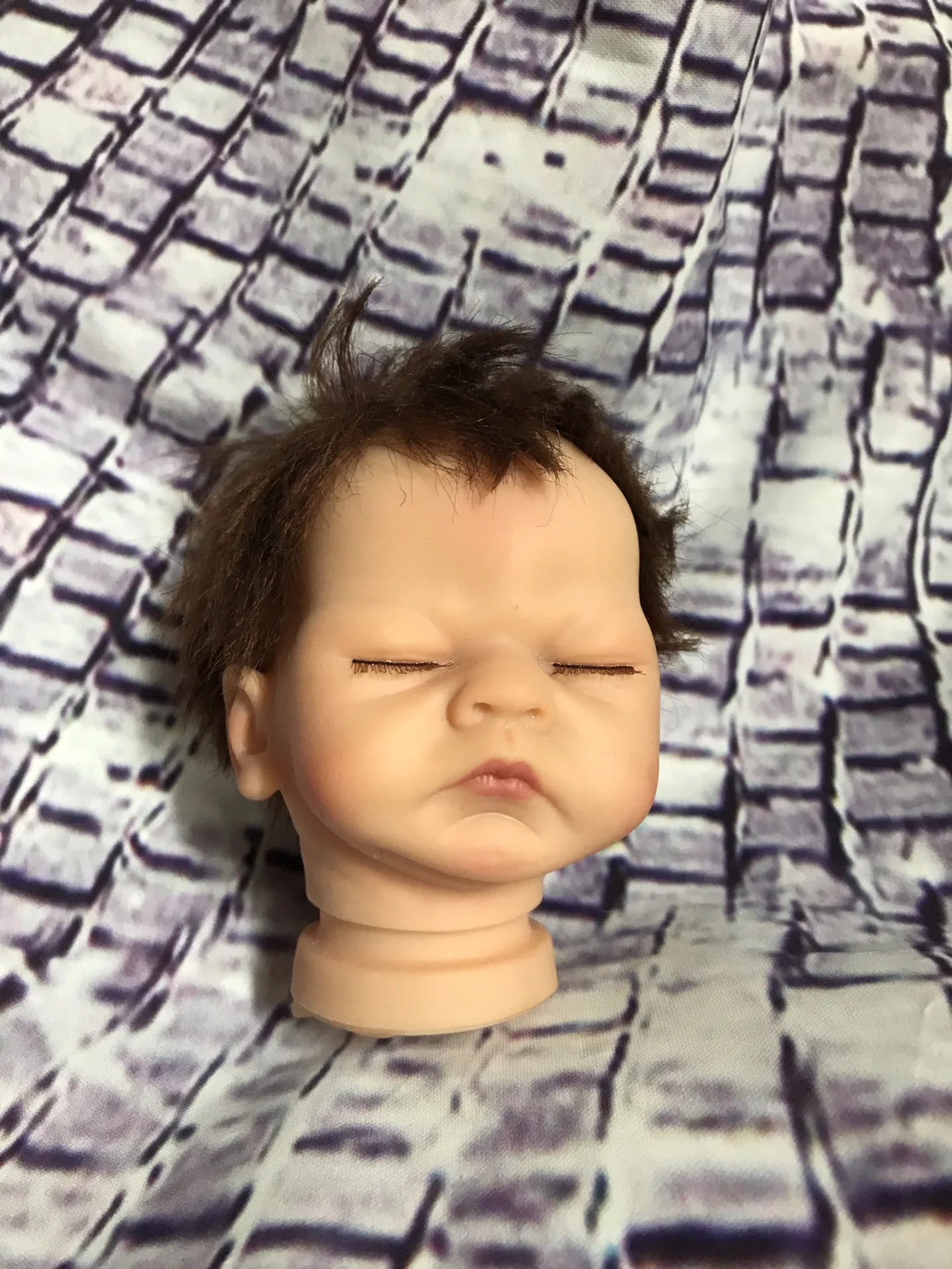 8cm Painted Reborn Baby Head with Hair Kit Reborn Reborn Dolls Reborn