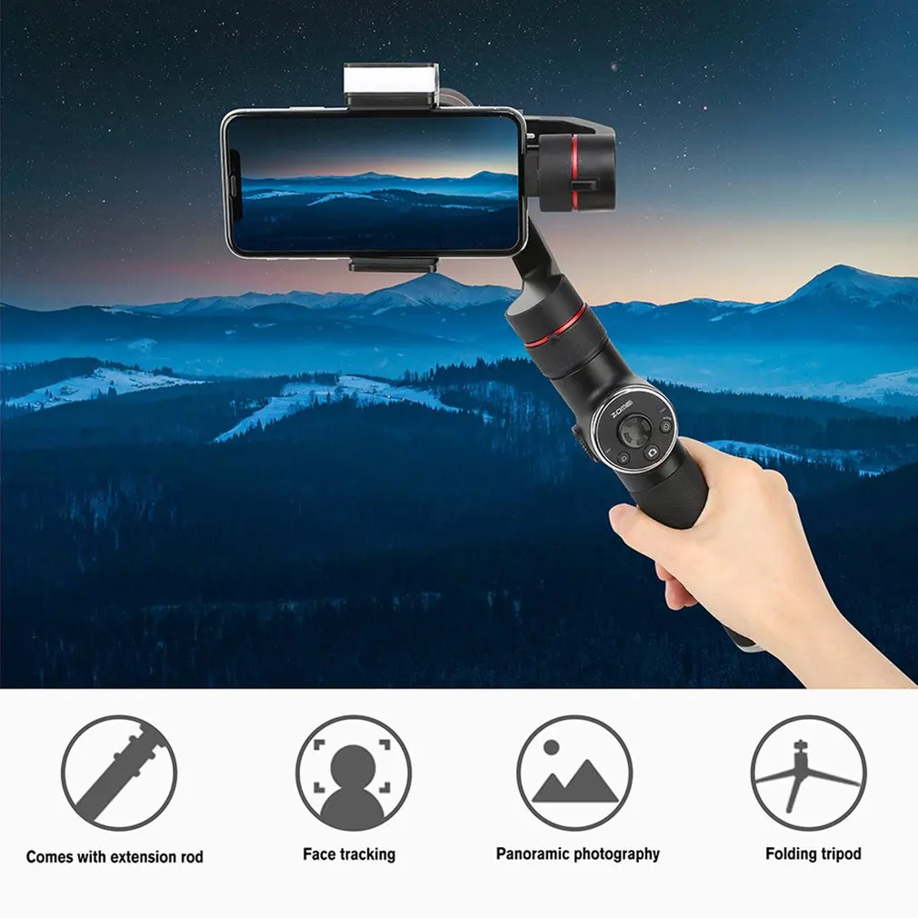  Zomei V5 New 3-Axis Handheld Gimbal Stabilizer Selfie Sticks for SmartPhone for iPhone X 8 Plus 7 6