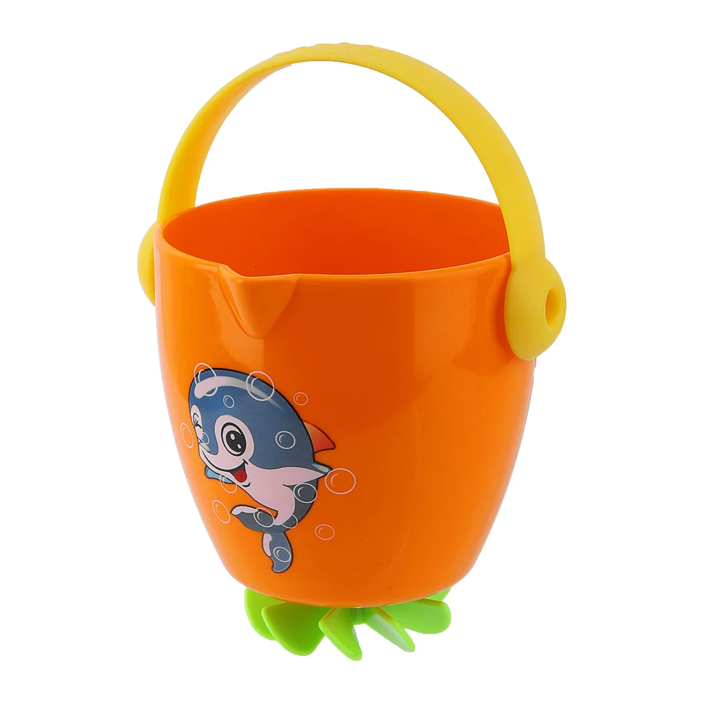 Забавная игрушка для малышей, мини-сливное ведро для купания, Игрушки для ванны, цветной пропеллер, ветряная мельница, вращающееся ведро для воды, водные игры, Детский набор игрушек для ванны
