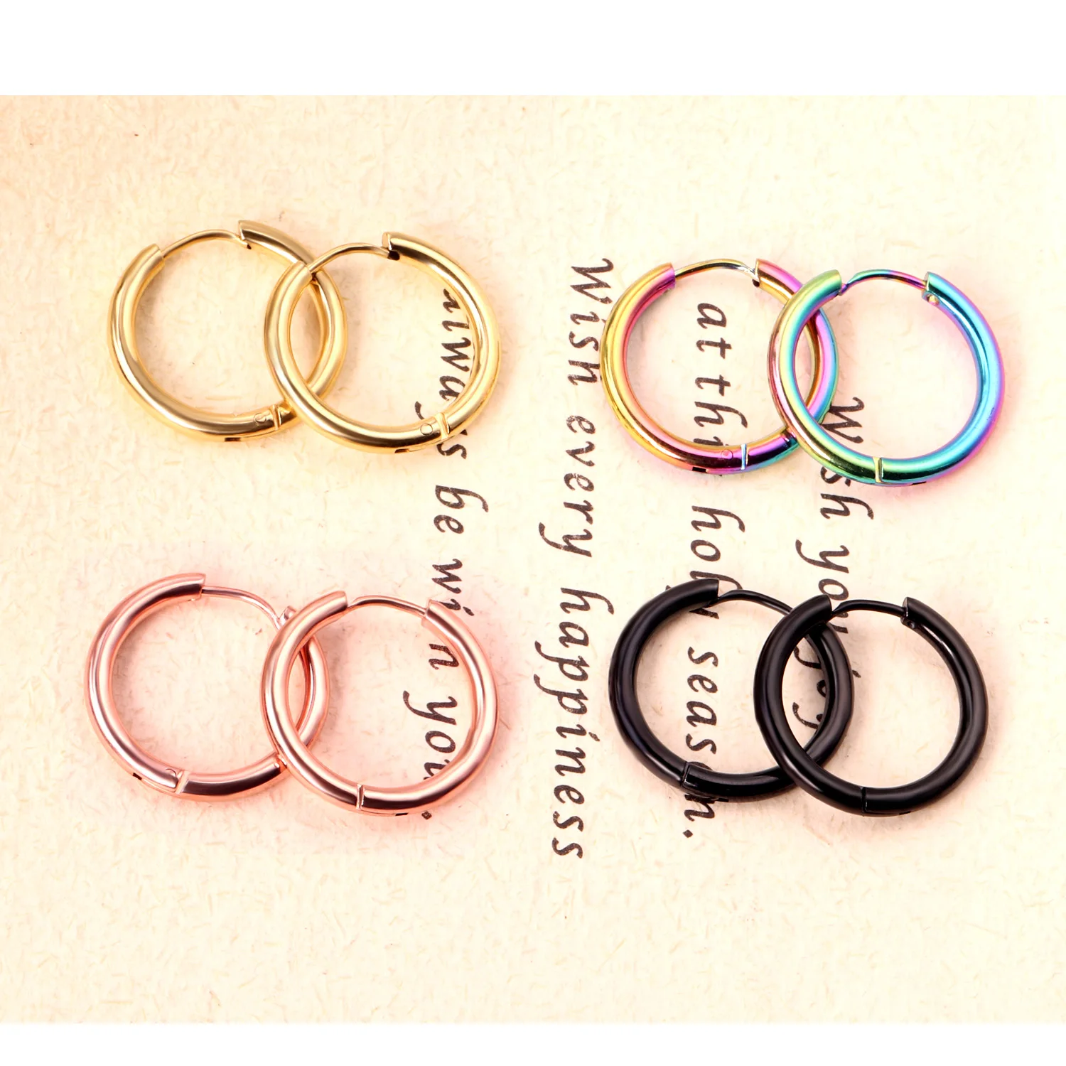 LUXUSTEEL 1Pairs/2pcs Trendy Small Hoop Earrings Women Girl Coloful Round Circle Earring 2021 Anti-allergy Brinco Accessories - Image 4