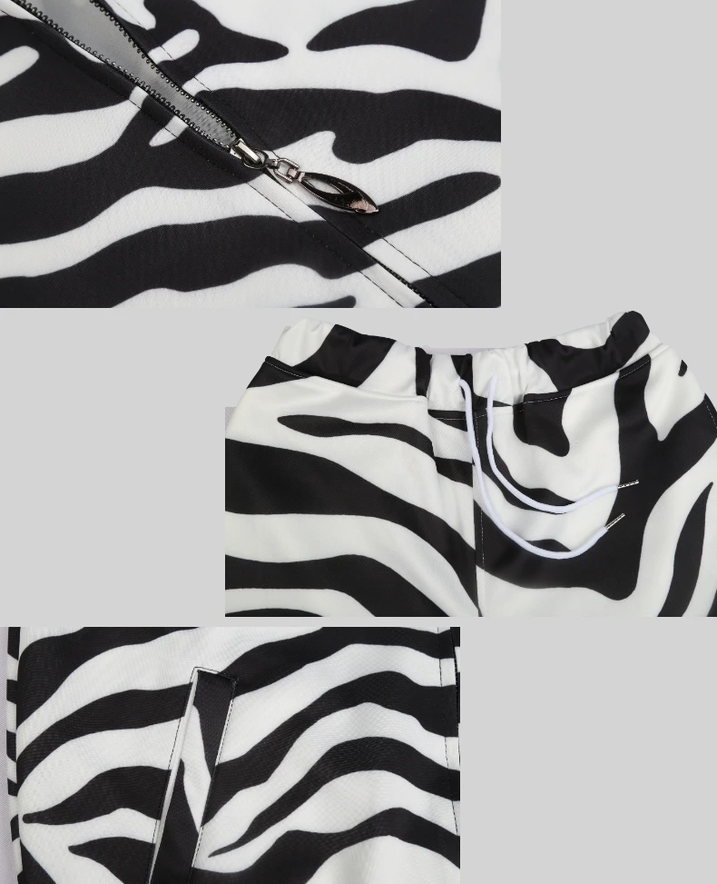 Custom Oversize S-6XL Men's Sets Luxury 3d Zebra Stripe Print Unisex Athletic Zipper Hoodies Jacket+Joggers Pants 2 Piece Set (18)