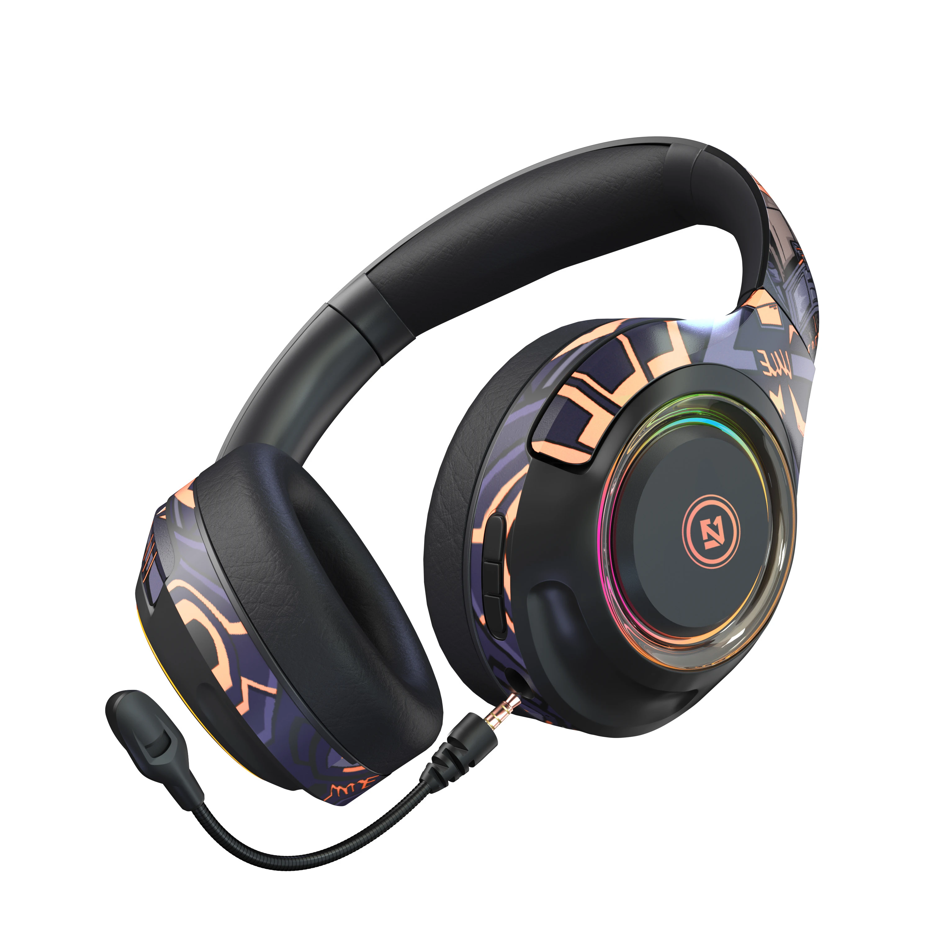 Игровые наушники с микрофоном для PS4 Hi-Fi стерео басы беспроводные RGB подсветкой ПК